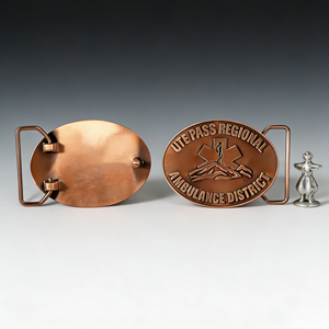 Hebilla de cinturón EMS personalizada de aleación de zinc chapada en oro, estilo antiguo, recuerdo tradicional del distrito regional de ambulancias de Ute Pass - Product Image 5