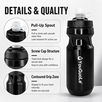 Bouteille d'eau sport OEM compressible 600ml 700ml en PP anti-fuite avec logo personnalisé faible MOQ pour extérieur, gym, vélo