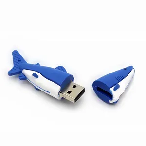 China hacer tiburón forma PVC USB memoria stick mar Venta caliente animales forma USB pen drive