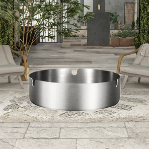 Cendrier rond classique en acier inoxydable sans fumée, portable, argenté, pour fumeurs, usage domestique, restaurant, hôtel - Product Image 3