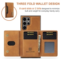 Étui portefeuille pliable 2-en-1 en cuir PU pour cartes de crédit et téléphone, compatible Samsung Galaxy S21 S22 S23 FE S24 S25 S26 Ultra