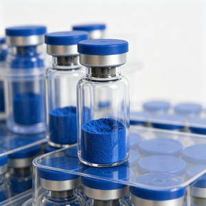 Poudre lyophilisée de peptide de cuivre GHK-Cu, pureté 99%, peptide GHK-Cu, livraison rapide, matières premières cosmétiques, GHKCU CAS 89030-95-5 - Product Image 1