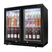 Mini réfrigérateur de bar à bière à température unique refroidisseur d'affichage à trois portes pour boissons et bouteilles caractéristique de barre arrière coulissante