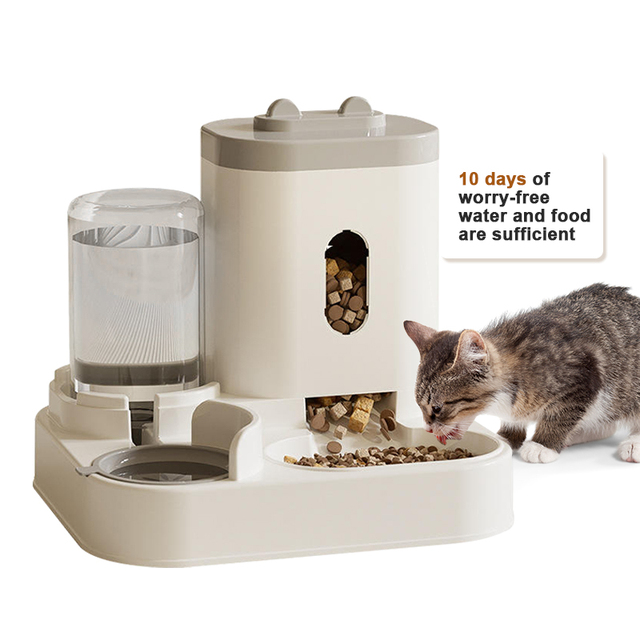 Automatic Pet Feeder and Water Dispenser Set Smart Large Capacity Feeder Anti-Clog Design for Cats and Dogs Home Use