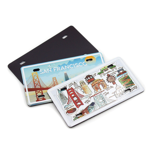 <span class=keywords><strong>Plaque</strong></span> d'immatriculation en aluminium avec photo de ville personnalisée Souvenir touristique <span class=keywords><strong>Plaque</strong></span> d'immatriculation en métal pour voiture Aimant de réfrigérateur en métal gaufré 3D - Product Image 4