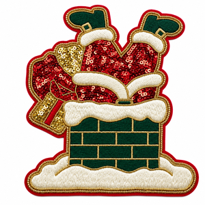 Patchs de Noël à sequins de haute qualité, grands, personnalisés avec logo et motif brodé, à thermocoller - Product Image 4