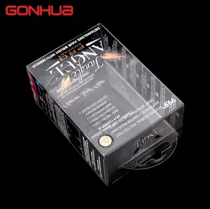 GONHUA kundendefinierte durchsichtige Kunststoffbox für nasse Haarbürste transparente Geschenk-PET-PP-PVC-Klappbox für kleine Unternehmensprodukte mit Logo