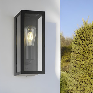 Lámpara de Pared Exterior <span class=keywords><strong>KANGHUI</strong></span> Moderna de Acero Inoxidable Negro con Pantalla de Vidrio Templado E27 2700K AC220V con Certificación CE y 1 Año de Garantía, Impermeable - Product Image 3