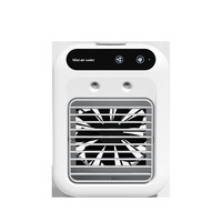 Ventilateur Rafraîchisseur d'Air Portable Rechargeable 1800 mAh avec Double Pulvérisation de Brume, 2 Vitesses, Ventilateur Personnel de Refroidissement avec Poignée, Climatiseur Portable à Brume