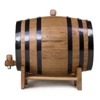 The Barrel House - Baril en bois Aro Negro de 3 litres avec bord et base noirs pour le stockage de bière et de spiritueux