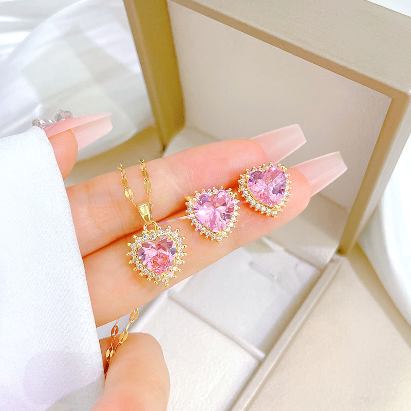 Juego De Joyas De Mariposa Para Mujer - Collar Y Aretes De Acero Inoxidable Chapado En Oro Rosa, Hipoalergénicos, Regalo Elegante
