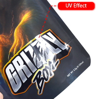 Sachets Mylar personnalisés imprimés, réutilisables, anti-UV, aluminisés, 3,5G, à fermeture éclair, pour emballage de produits