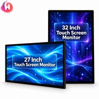 Nouvel écran tactile capacitif PCAP 4K de 32 pouces, DP VGA USB, 10 points de contact, cadre étroit, boîtier métallique, kiosque pour usage professionnel