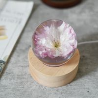 Producto Más Vendido en Alibaba, Set de Regalo Único, Lámpara Nocturna LED con Flores Naturales