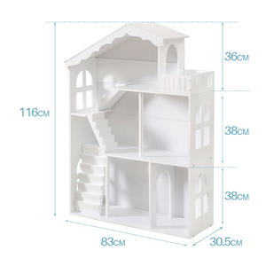 Ensemble de jouets en bois style nordique DIY : Maison de poupée de simulation, Villa de princesse, Château pour enfants, Bibliothèque et Étagère - Product Image 2