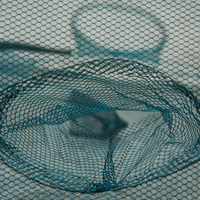 Nasse à crabes pliable et portable en nylon [5 trous] sans nœuds pour la pêche au poisson, aux crevettes et aux homards
