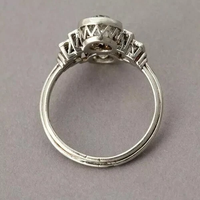 Anillo de Compromiso de Circonia Cúbica, Estilo Art Deco Vintage, con Acento de Color Zafiro, Plata de Ley 925, Joyería Personalizada