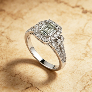 Bague de fiançailles unisexe en or massif 10K/14K/18K, diamant de laboratoire de qualité IGI VVS-VS, style classique, pour soirée, tendance, en grappe, personnalisable en argent - Product Image 1