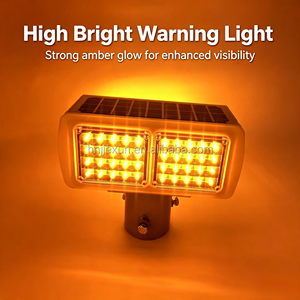 Luce di Segnalazione <span class=keywords><strong>Solare</strong></span> a LED ad Alta Luminosità Lampeggiante, Faro di Sicurezza Alimentato a Energia <span class=keywords><strong>Solare</strong></span> per Segnalazione Stradale e Barriere di Costruzione - Product Image 6