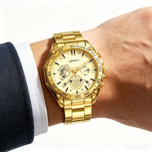 <span class=keywords><strong>Orologio</strong></span> <span class=keywords><strong>da</strong></span> <span class=keywords><strong>Polso</strong></span> <span class=keywords><strong>da</strong></span> Uomo di Lusso 2026 con Quadrante Grande, Multifunzione, Calendario, Stile Business, Cinturino in Lega, Movimento al Quarzo, Lancette Eco-Friendly - Product Image 3