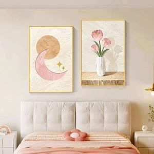 Emballage professionnel pour grande peinture à l'huile avec cadre en bois Design Art déco et motif de nature morte pour la suspension de mariage - Product Image 3