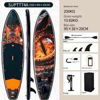 Planche de paddle gonflable tout-terrain stable avec multiples motifs, kit complet, siège de kayak, double pagaie, pompe électrique portable