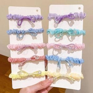 Candy Colored Crystal <b>Braided</b> Hair Tie Elastic Band For Women Daily Use Hair <b>Accessory</b> All Five Colors Matched - Product Image 2