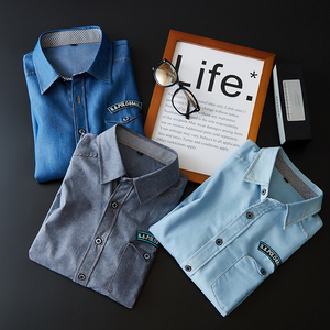 Camisa Vaquera Azul de Manga Larga para Hombre, Estilo Urbano, Alta Calidad, Precio al por Mayor <span class=keywords><strong>Cs16</strong></span> - Product Image 2