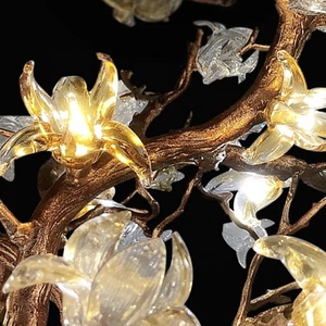 Luxueux Designer Branches Lustres pour Table À Manger En Verre De Murano <span class=keywords><strong>Fleur</strong></span> En Laiton Suspendu Pendentif Lumière Cuisine Restaurant Lampes - Product Image 6