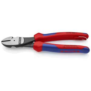 KNIPEX - 74 02 250 T BK Cortador diagonal de alto apalancamiento negro atramentado, cabeza pulida, mangos con empuñaduras multicomponentes, Ingenio - Product Image 1