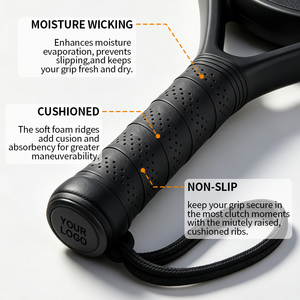 Grancen PP0001 <span class=keywords><strong>Raquette</strong></span> de <span class=keywords><strong>padel</strong></span> avec grip en EVA, surface en carbone argenté 3D, professionnelle, de haute qualité, légère, portable, résistante à l'abrasion - Product Image 5