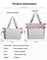 Nouveau design Sac de sport et de voyage étanche à double fond avec compartiment humide intégré, extensible, à fermeture éclair, pour la gym et l'entraînement