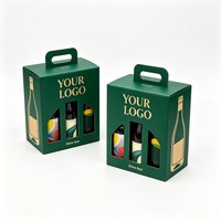 Boîte à vin personnalisée recyclable avec fenêtre, emballage en papier kraft pour 3 verres, pour la bière, les boissons, les bouteilles, boîte cadeau