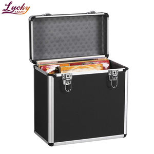 Boîtier de rangement en Aluminium pour disque <span class=keywords><strong>vinyle</strong></span> de 12 pouces, boîtier de rangement pour <span class=keywords><strong>lecteur</strong></span> de musique, boîtier d'album de Style européen de haute qualité, 50 disques - Product Image 1