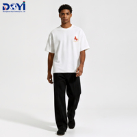 DUYI Luxe, 100% Coton épais, Unisexe, Style Chinois, Broderie Cheval Rouge, Épaules tombantes, Streetwear graphique, Coupe ample et oversize