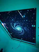 Lumière à fibres optiques créative en forme de tourbillon, ciel étoilé, galaxie, planète, lumière étoilée avec changement de couleur RVB pour la maison, le karaoké