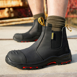 Stivali di Sicurezza Gialli L603-1 in Pelle Nabuk, Scarpe Antinfortunistiche Marrone Scuro, Stivali di Sicurezza <span class=keywords><strong>HRO</strong></span> in Pelle Crazy Horse - Product Image 3