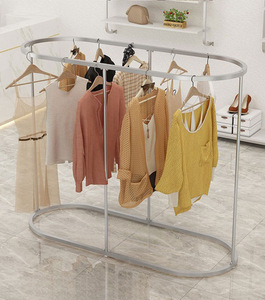 Perchero Redondo/Ovalado Independiente de Metal con Ganchos <span class=keywords><strong>para</strong></span> Colgar Ropa, Exhibidor de Ropa <span class=keywords><strong>para</strong></span> Boutique, <span class=keywords><strong>Armario</strong></span>, Dormitorio - Product Image 4
