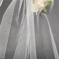 Tissu en maille de nylon blanc 15 g/m² respirant et léger de 1 mm, 100 % nylon, pour robes de soirée et robes à paillettes, tissu tulle, tissu dentelle