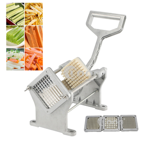 Cortador de Batatas Fritas em Aço Inoxidável Profissional, Cortador Comercial de Vegetais e Batatas com 3 Moldes - Product Image 6