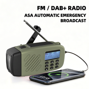 <b>Portable</b> <b>Radio</b> <b>DAB</b> FM AM LCD Display <b>Rechargeable</b> Battery Solar Emergency Use Hand Crank - Product Image 2