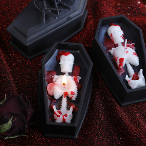 Halloween Gift Modern Handmade Creative Coffin Decorative <strong>Skull</strong> <strong>Candle</strong> Vampire Shaped Scented <strong>Candle</strong> - Product Image 2