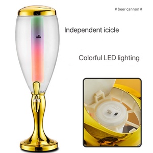 Distributeur de bière LED portable de haute qualité 3L, tube à glace or/argent, 2 robinets, tour à bière LED, distributeur de jus de qualité alimentaire - Product Image 3