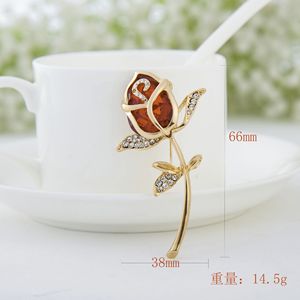 Broche de corsage haut de gamme pour femme, motif rose, en verre cristal, tulipe, pour mariage et mariée, très tendance - Product Image 6