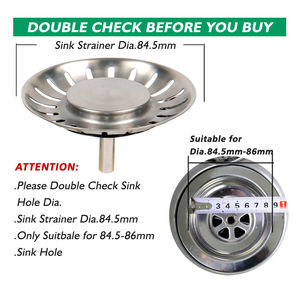 WaiiHO 001 Set di 2 Tappi per Lavello in Acciaio Inox con Scolapasta e Filtro - Product Image 3