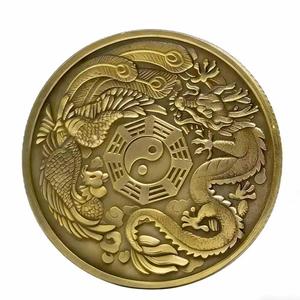 Drago e Fenice ti portano fortuna, regalo tradizionale da collezione, moneta commemorativa d'arte placcata in argento - Product Image 5