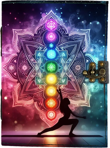 สมุดบันทึกหนังพิมพ์ลายยูวี ลายมันดาลา จักระ โยคะ สมุดบันทึกสไตล์โบโฮ สมุดบันทึกจิตวิญญาณ สมุดบันทึกการทำสมาธิและมายด์ฟูลเนส - Product Image 3