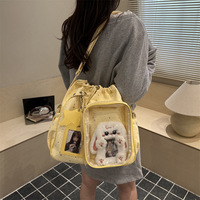Mochila Escolar Estilo Universitario Coreano para Chicas, Gran Capacidad, Diseño Geométrico de Estrella de Cinco Puntas, Cierre de Cremallera, Dos Correas