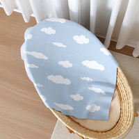 Couverture pour bébé Mimixiong OEKO-TEX, en coton doux, motif nuage, jacquard, crochetée, pour nouveau-né, souvenir de bébé