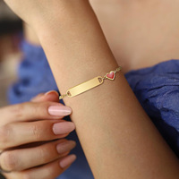 Charme Blanc Bend Marque Amour Époxy Bracelet Enfants Dames Bracelet En Acier Inoxydable Grossiste